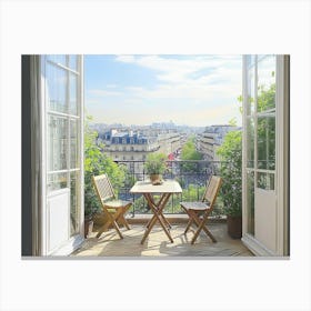 View From The Balcony Of Summer Paris Canvas Print