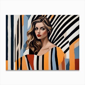 Stripe Lady Canvas Print