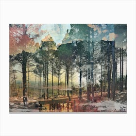 Forest Collage Vintage 9 Canvas Print