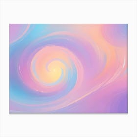 A Swirling Abstract Pattern In Pastel Shades Of Pink, Blue, And Yellow Canvas Print