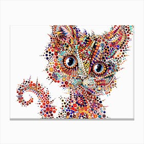 Polka Dot Cat Canvas Print