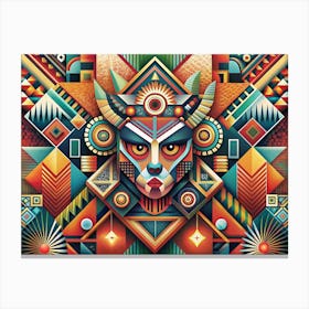 Abstract Geometric Art With A Face Canvas Print