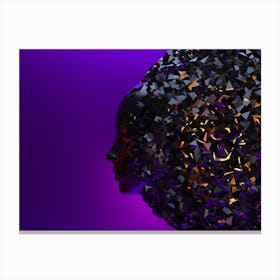 Abstract Woman Head Canvas Print