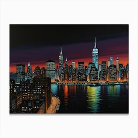 New York City At Night Canvas Print