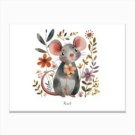 Little Floral Rat 2 Poster Canvas Print