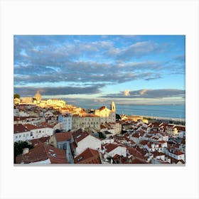 Sunset In Lisbon Canvas Print