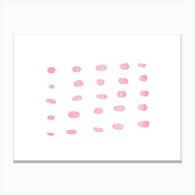 Pink Watercolor Dotted Lines – Minimalist Abstract Design Stampe su tela