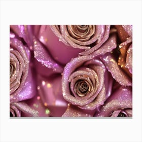 Glitter Rose Pink Roses Canvas Print