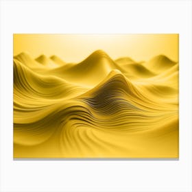Abstract Yellow Wavy Wave Canvas Print
