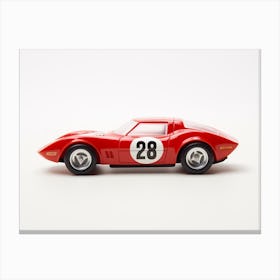 Toy Car 69 Corvette Racer Red Canvas Print