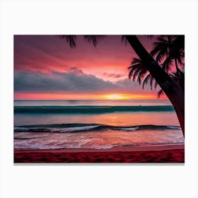 Sunset At The Beach 304 Canvas Print