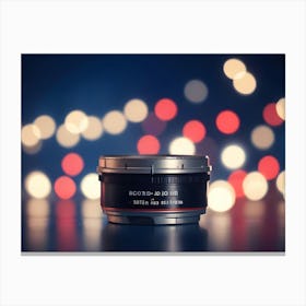 A Photograph Of A Camera Lens Against A Blurred Background Of Colorful Bokeh Lights, Creating A Sense Of Creativity And Artistry Canvas Print