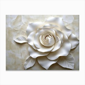 White Rose Wall Art 1 Canvas Print