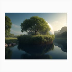 Landscape With A Sphere Canvas Print