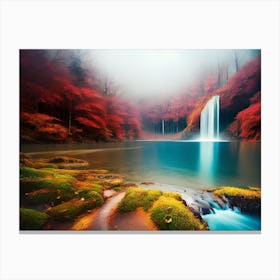 Waterfall In The Forest 4 Canvas Print