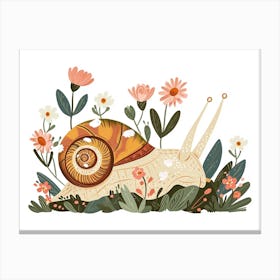 Little Floral Snail Canvas Print