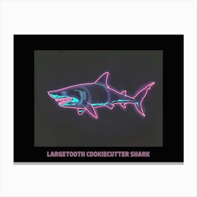 Pink Neon Largetooth Cookiecutter Shark 2 Poster Canvas Print