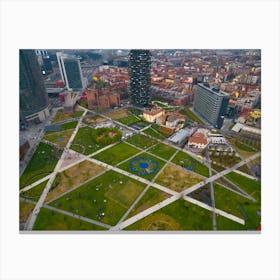 Print Aerial view of Vertical forest (Bosco Verticale) Canvas Print