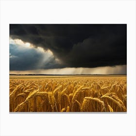 Storm Clouds Over Wheat Field Paintings Art Print Canvas Print