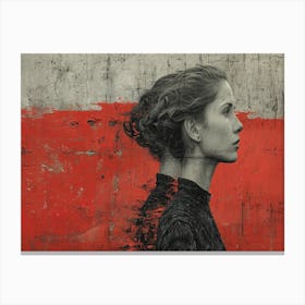 Temporal Resonances: A Conceptual Art Collection. Girl In The Red Coat Canvas Print