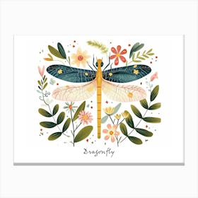 Little Floral Dragonfly 1 Poster Canvas Print