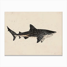 Zebra Shark Silhouette 3 Canvas Print