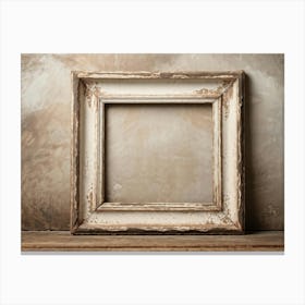 Vintage Textured Cardboard Frame Holding An Artistic Design Edges Worn And Gently Curling Patina O (1) Canvas Print