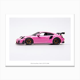 Toy Car Porsche 911 Gt3 Rs Pink Poster Canvas Print