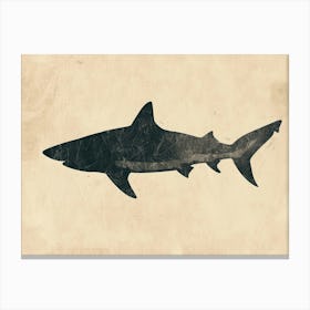 Nurse Shark Grey Silhouette 2 Canvas Print