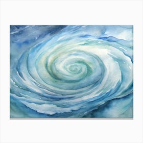 A Minimalist Art Piece Of Spiraling Whirlpools In (1) Canvas Print