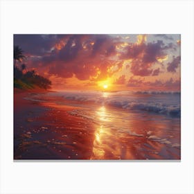 Sunset On The Beach 4 Canvas Print