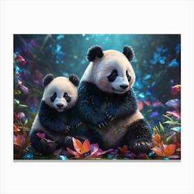 Panda Bears Canvas Print