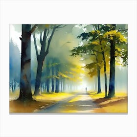 Watercolor Of A Forest 1 Canvas Print