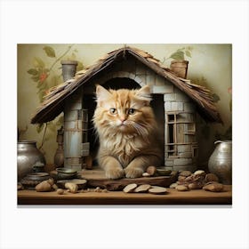 domestic cat Canvas Print