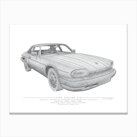 Jaguar XJS Pencil Illustration Canvas Print