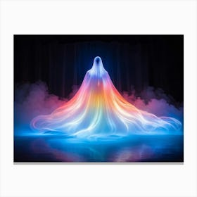 Illustration Of An Ethereal Phantom With Dreamy Vibrations Illuminated By Lights That Reflect A Sur Canvas Print