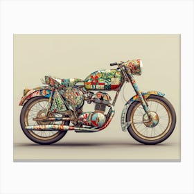 Vintage Colorful Scooter 19 Canvas Print