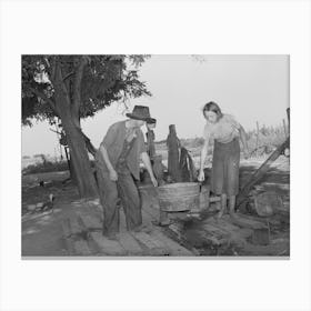 Daughter And Son Of Tenant Farmer Living Near Muskogee, Oklahoma, Refer To General Caption Number 20 By Russell Canvas Print