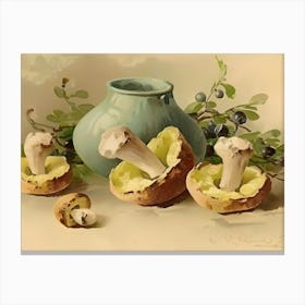 Mushrooms In A Vase Canvas Print