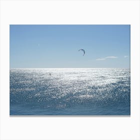 Kitesurfing In The Ocean Canvas Print