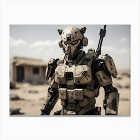 Futuristic robotic Soldier In Uniform 2 Canvas Print