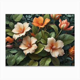 Orange Flowers Canvas Print