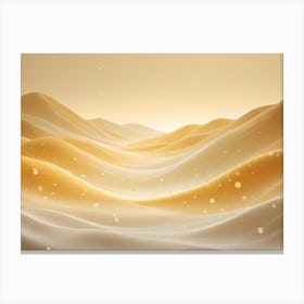 A Golden, Abstract Landscape With Rolling Hills And Glowing Particles Canvas Print