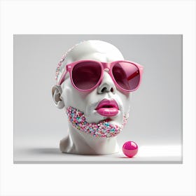 Pink Sunglasses On A Mannequin Canvas Print