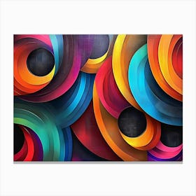 Colorful 3d Art Depicting Different Colorful Shapes Painting Canvas Print