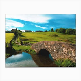 Stone Bridge Over A Stream Canvas Print
