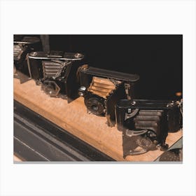 Row Of Vintage Cameras Canvas Print