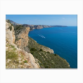 Blue Mediterranean Sea and limestone cliffs Canvas Print