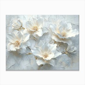 White Flowers 6 Canvas Print