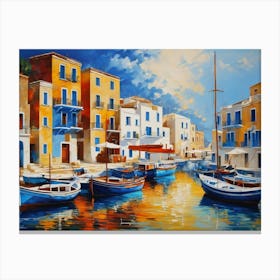 Boats In Harbour 2 Canvas Print